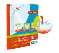 OXFORD Blocco di 60 buste in plastica A4 perforate Quick'in Liscio, spessore 5/100°, incolore