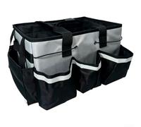 Oxford - Borsa organizer per utensili di pulizia, grande capacità, impermeabile, per scope e mocio, multi scomparto con manico, grigio, 37 x 23,5 cm (grigio chiaro)