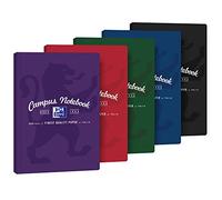 Oxford Campus 400133511 - Quaderno a quadretti, formato A4, 80 fogli, confezione da 5 pezzi, colori assortiti