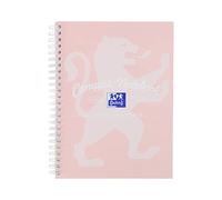 Oxford Campus - Taccuino formato A5, rilegatura a spirale, 8 mm, a righe con margine, 140 pagine, blocco note, colore pastello, Optik Paper+