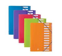 Oxford - Cartellina portadocumenti, formato A4, 12 tasche, 5 colori assortiti, c