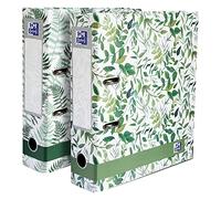 Oxford, Raccoglitore a leva, motivo foglie, confezione da 2