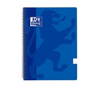 Oxford Classic - Pack de 5 cuadernos espirales, tapa plástico, 1 línea horizontal, color azul