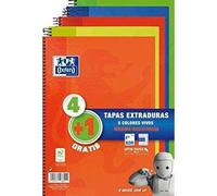 Oxford Classic Write & Erase Pack 4+1 5 Quaderno a spirale Follio Crich 4x4mm - 80 fogli - Copertine Straggenti con bianca arde NEW