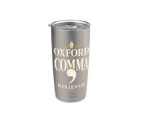 OXFORD COMMA BELIEVER Maglietta Grammatica Inglese Bicchiere termico in acciaio inox doppia parete