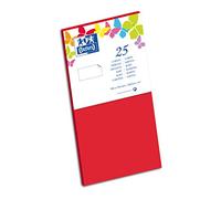 Oxford Correspondance - Carta colorata, formato lungo, 10,6 x 21 cm, confezione da 10 Carta per corrispondenza 10,6 x 21 cm rosso