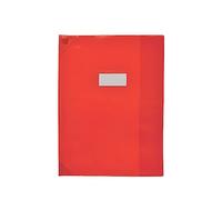 OXFORD Custodia rigida in PVC, 24 x 32 cm, con aletta segnalibro in PVC, traslucido, 15/100, colore: Rosso