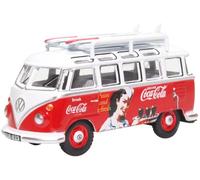 Oxford Diecast Modello Diecast VW T1 Bus 1:76 con tavole da surf Coca‑Cola - 76VWS008CC