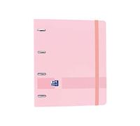 Oxford Europeanbinder+, Raccoglitore ad anelli in Polyfoam con ricambio 100 fogli, A4+, a quadretti 5 x 5, colore rosa