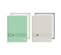 Oxford, Europeanbook 1, taccuini A4, confezione da 2 quaderni microforati, copertina extra opaca, spirale, griglia 5 x 5, colore ghiaccio menta e blu