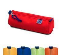 Oxford Federmäppchen für Mädchen und Jungen, Ø 7 cm rund, groß, langlebig, rot