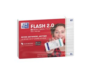 Oxford Flash 2.0 - 80 Bristol Flash Cards A6 (105 x 148 mm) Cornice bianca a righe