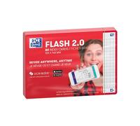 Oxford Flash 2.0 - 80 schede Bristol Flash Cards A6 (10,5 x 14,8 cm) Quadrati piccoli, colore: rosso
