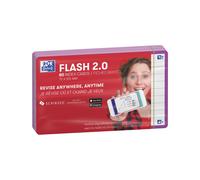 Oxford Flash 2.0 Index Cards A7, Flashcards, 75 x 125 mm, Lined, Purple, 80 Shee