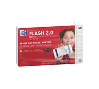 Oxford Flash 2.0 Index Cards A7, Flashcards, 75 x 125 mm, Lined, White, Pack of