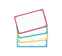OXFORD Flash 2.0 - Set di 80 schede Flash Card, formato 7, 5 x 12, 5 cm, linea fronte/retro, cornice colori assortiti - Spine Bristol