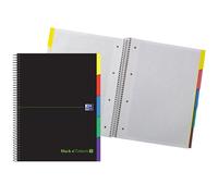 Oxford Hamelin Quaderno A4+ Con Griglia 5x5 Copertina Extra Rigida 100 Fogli Microperforati 5 Linguette Colorate