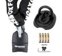 Oxford Hardcore XC13 Sold Secure 1,2 m Motorbike Chain Lock & Padlock 3 High Security Keys with Triton Flip Ground Anchor for Motorcycle Scooter Anti Theft Protection Lock