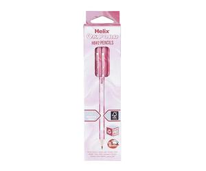 Oxford Helix - Confezione da 12 matite HB Pink Marble Edition, in grafite di alta qualità, per scuola, ufficio e disegno, con mina resistente alla rottura, facile da temperare