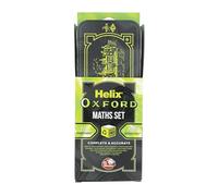 Oxford Helix - Set per matematica, in marmo verde e nero, 9 pezzi, con righello, bussola, goniometro, matita e gomma, per scuola, esami e studenti