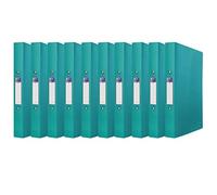 Oxford HFP - Raccoglitore ad anelli, formato A4, larghezza dorso 4 cm, 2 anelli, in plastica, 10 pezzi, colore: Verde