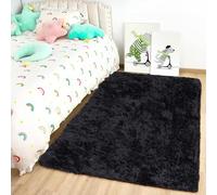 Oxford Homeware Tappeti Soggiorno 60x110 cm - Tappeti Neri per Camera da Letto Piccola - Soffice Tappeto Shaggy Super Morbido Antiscivolo Tappeti Moderni Lavabili Scendiletto per Camera dei Bambini