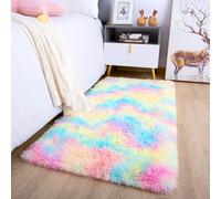 Oxford Homeware Tappeti Soggiorno Piccoli 50x80 cm - Soffici Tappeti Shaggy Arcobaleno per Camera da Letto, Salotto - Tappeto Super Morbido Antiscivolo Lavabile Moderno Tappeto da Pavimento Scendilett