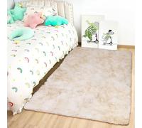 Oxford Homeware Tappeto per soggiorno piccolo, 50 x 80 cm, color crema, per camera da letto, antiscivolo, moderno, super morbido, soffice, per salotto, non perde pelo, per camera dei bambini