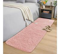 Oxford Homeware Tappeto per soggiorno - Tappeto morbido rosa, per camera da letto, corridoio, 60 x 220 cm, antiscivolo, moderno, super morbido, lavabile,