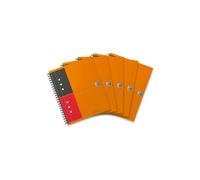 Oxford International, block notes classico, 2 giri, doppio margine, a righe, 160 pagine, rif. N001212, formato A5, confezione da 5