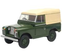Oxford LAND ROVER SERIES II SWB CANVAS REME GREEN W/SOFT TOP CREAM 1:43