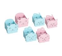 Oxford Leo & Co Mix Design Organizer Scrivania - 3 Scompartimenti, Schiuma Pieghevole 3D (Gatto/Leone/Pecora) (14 x 14,5 x 13,5 cm)