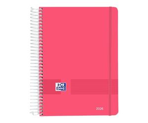 Oxford Live & Go, Agenda 2026 Giorno Per Pagina, A5, Coperchio Plastica con Spirale, Spagnolo, Colore Sandia