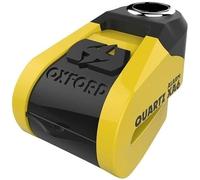 Oxford LK215 Quartz XA6 Allarme Lucchetto a Disco (Pin 6mm) USB Ricaricabile, Giallo Nero