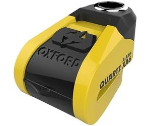 Oxford LK215 Quartz XA6 Allarme Lucchetto a Disco (Pin 6mm) USB Ricaricabile, Giallo Nero