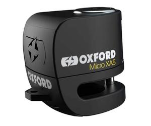 OXFORD - Lucchetto Bloccadisco Sonoro Micro XA5 Nero/Nero - Perno Ø 5,5mm
