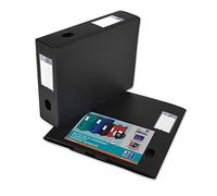 OXFORD Memphis - Scatola grande capienza, 24 x 32 cm, dorso 80 mm, con bottone a pressione, copertura in polipro, colore: nero