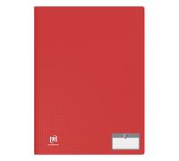 OXFORD Memphis - Set di 10 pellicole proteggi documenti, formato A4, 40 viste, 20 tasche, copertina in polipro, colore: Rosso