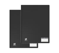 OXFORD Memphis - Set di 2 porte viste 80 viste / 40 buste A4, copertina in polipro, colore: Nero