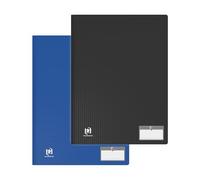OXFORD Memphis - Set di 2 porte viste 80 viste / 40 buste A4 in polipro, colore: blu e nero