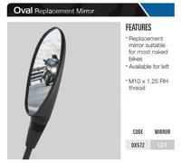 Oxford Moto Specchietto di Ricambio Ovale - Sinistro OX572