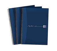 Oxford My Notes - Quaderno formato A4, copertina in cartoncino con rilegatura a spirale, a righe, 200 pagine, colore: blu navy (confezione da 3)