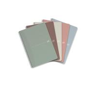 Oxford My Rec'Up - Taccuino a spirale, formato A4, copertina in carta riciclata, 90 fogli, 6 colori, confezione da 5