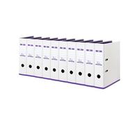 Oxford myColour - Cartelline formato A4, larghezza 8 cm, bicolore, bianco e viola, confezione da 10