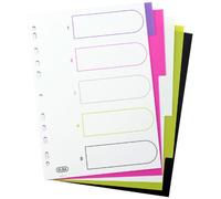 Oxford MyColour - Divisori in plastica, formato A4, 5 fogli, 5 pezzi, 20 pezzi