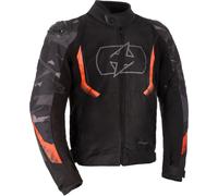 Oxford Omega 1.0 Camo, giacca tessile impermeabile 3XL male Nero/Grigio/Rosso Fluo