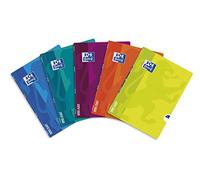 Oxford OPENFLEX 400026713 - Quaderno scolastico, formato A5, 60 fogli, a righe, 5 pezzi, colori assortiti