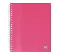 Oxford Protection Documents - Confezione da 10 a spirale School Life A5, 80 viste, 40 sacchetti, copertina in polipropilene, colore: Rosa
