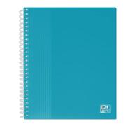 Oxford Protection Documents - Confezione da 10 a spirale School Life A5, 80 viste, 40 sacchetti, copertina in polipropilene, colore: Blu turchese