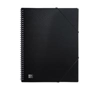 Oxford quaderno a spirale A4, con 40 tasche, plastica, nero, 1 pezzo